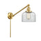 Bell Swing Arm shown in the Satin Gold finish with a Clear shade