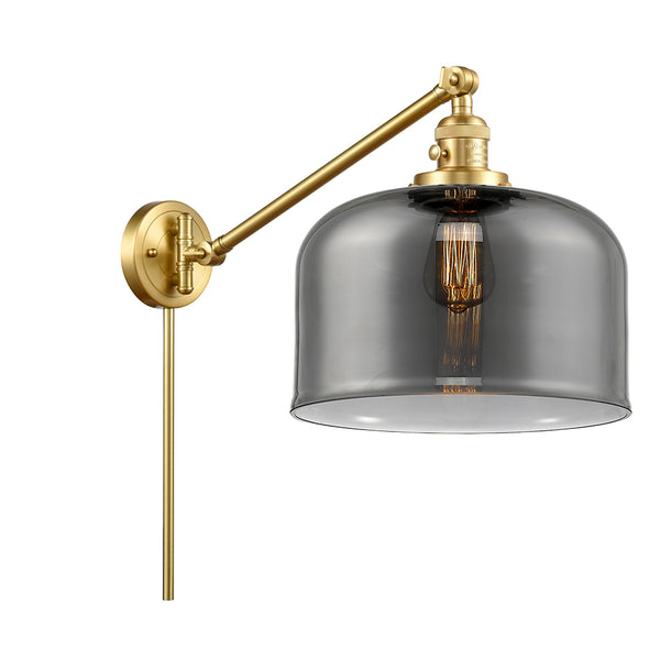 Bell Swing Arm shown in the Satin Gold finish with a Plated Smoke shade