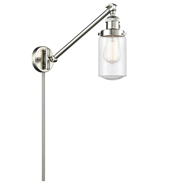 Dover Swing Arm shown in the Brushed Satin Nickel finish with a Seedy shade