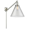 Cone Swing Arm shown in the Brushed Satin Nickel finish with a Clear shade