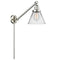 Cone Swing Arm shown in the Brushed Satin Nickel finish with a Clear shade
