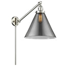 Cone Swing Arm shown in the Brushed Satin Nickel finish with a Plated Smoke shade