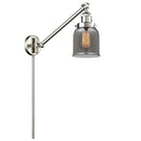 Bell Swing Arm shown in the Brushed Satin Nickel finish with a Plated Smoke shade