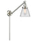 Cone Swing Arm shown in the Brushed Satin Nickel finish with a Clear shade