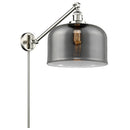 Bell Swing Arm shown in the Brushed Satin Nickel finish with a Plated Smoke shade