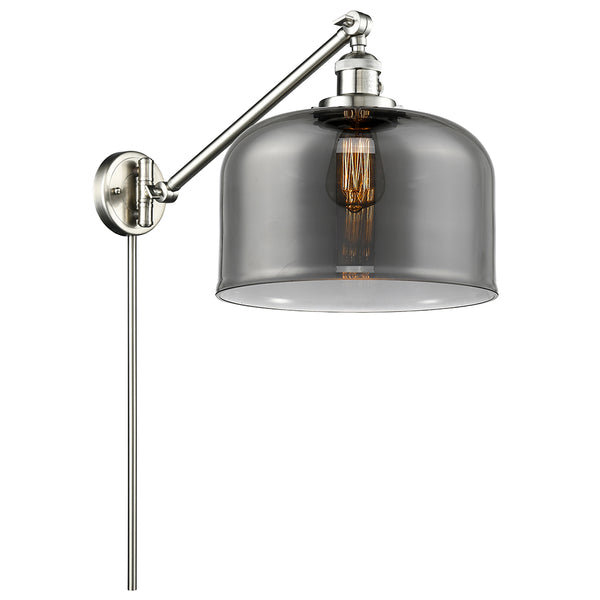 Bell Swing Arm shown in the Brushed Satin Nickel finish with a Plated Smoke shade