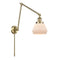Fulton Swing Arm shown in the Antique Brass finish with a Matte White shade