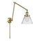 Cone Swing Arm shown in the Antique Brass finish with a Clear shade