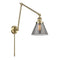 Cone Swing Arm shown in the Antique Brass finish with a Plated Smoke shade