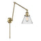 Cone Swing Arm shown in the Antique Brass finish with a Seedy shade