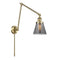 Cone Swing Arm shown in the Antique Brass finish with a Plated Smoke shade