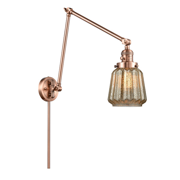 Chatham Swing Arm shown in the Antique Copper finish with a Mercury shade