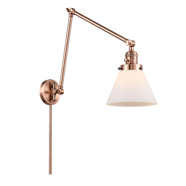 Cone Swing Arm shown in the Antique Copper finish with a Matte White shade