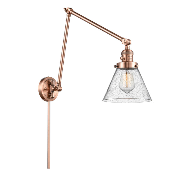 Cone Swing Arm shown in the Antique Copper finish with a Seedy shade