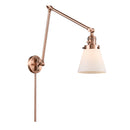 Cone Swing Arm shown in the Antique Copper finish with a Matte White shade