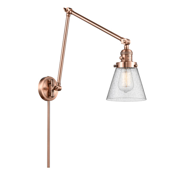 Cone Swing Arm shown in the Antique Copper finish with a Seedy shade