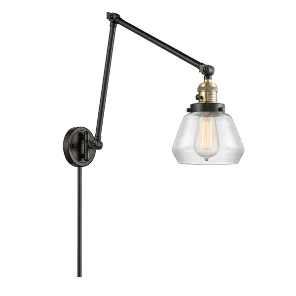 Fulton Swing Arm shown in the Black Antique Brass finish with a Clear shade