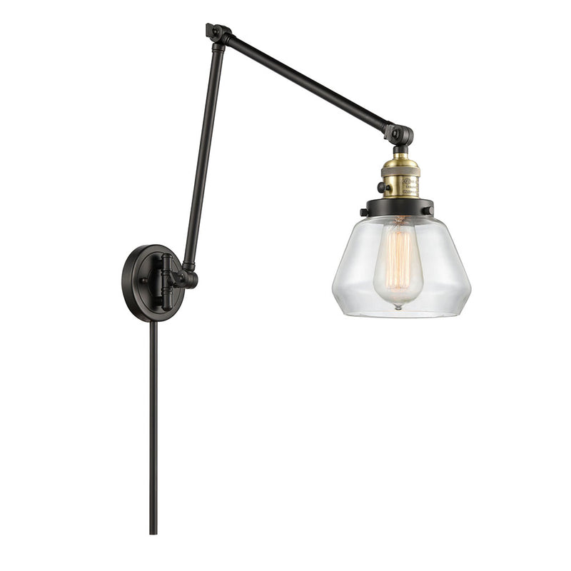 Fulton Swing Arm shown in the Black Antique Brass finish with a Clear shade