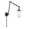 Dover Swing Arm shown in the Black Antique Brass finish with a Matte White shade