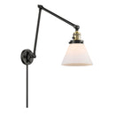 Cone Swing Arm shown in the Black Antique Brass finish with a Matte White shade