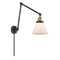 Cone Swing Arm shown in the Black Antique Brass finish with a Matte White shade