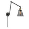 Cone Swing Arm shown in the Black Antique Brass finish with a Plated Smoke shade