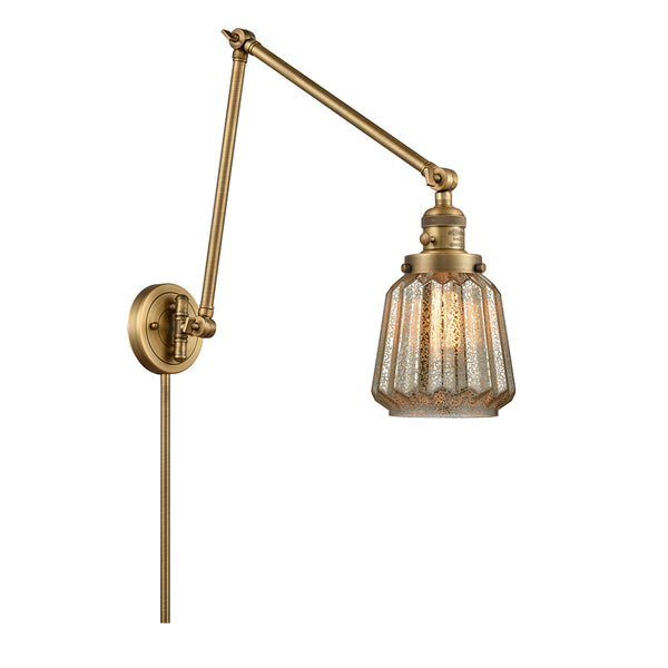 Chatham Swing Arm shown in the Brushed Brass finish with a Mercury shade