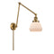 Fulton Swing Arm shown in the Brushed Brass finish with a Matte White shade