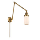 Dover Swing Arm shown in the Brushed Brass finish with a Matte White shade