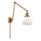 Cone Swing Arm shown in the Brushed Brass finish with a Matte White shade