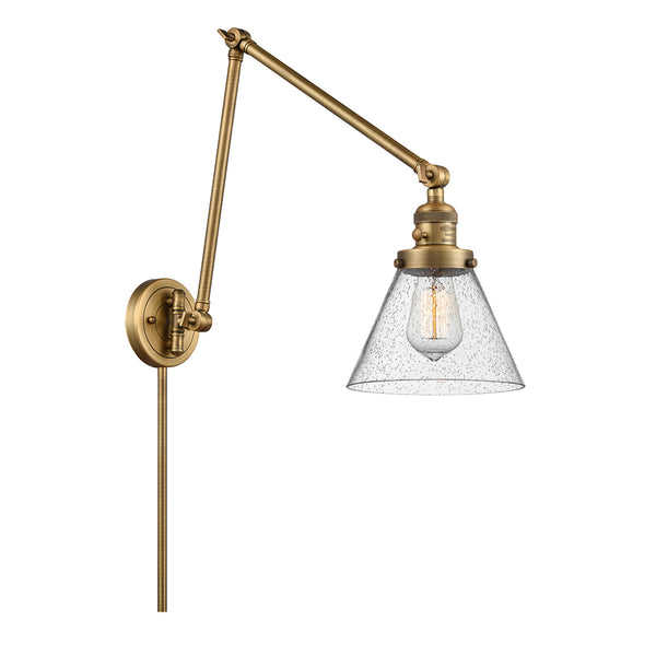Cone Swing Arm shown in the Brushed Brass finish with a Seedy shade