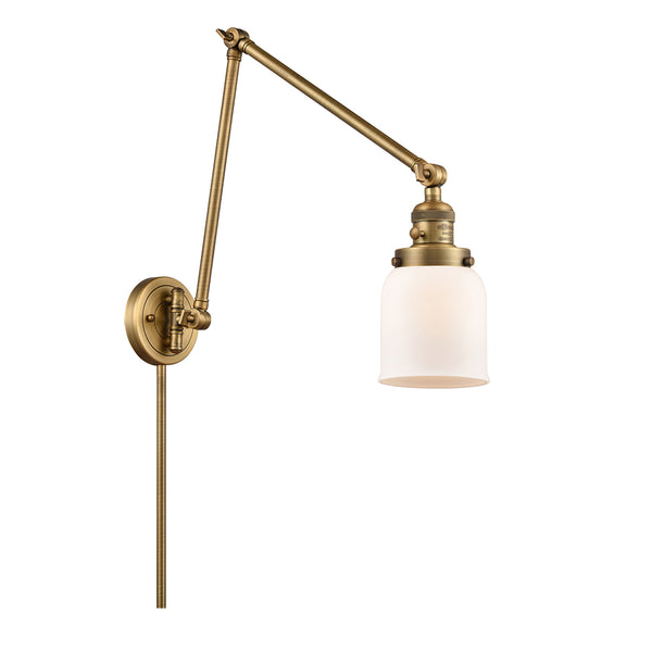 Bell Swing Arm shown in the Brushed Brass finish with a Matte White shade
