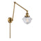Oxford Swing Arm shown in the Brushed Brass finish with a Clear shade