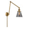 Cone Swing Arm shown in the Brushed Brass finish with a Plated Smoke shade