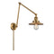Railroad Swing Arm shown in the Brushed Brass finish with a Brushed Brass shade