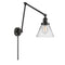 Cone Swing Arm shown in the Matte Black finish with a Clear shade