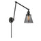 Cone Swing Arm shown in the Matte Black finish with a Plated Smoke shade