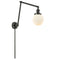 Beacon Swing Arm shown in the Oil Rubbed Bronze finish with a Matte White shade