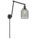 Stanton Swing Arm shown in the Oil Rubbed Bronze finish with a Clear Wire Mesh shade