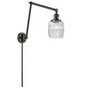 Colton Swing Arm shown in the Oil Rubbed Bronze finish with a Clear Halophane shade