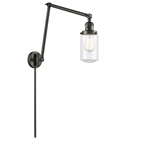 Dover Swing Arm shown in the Oil Rubbed Bronze finish with a Clear shade