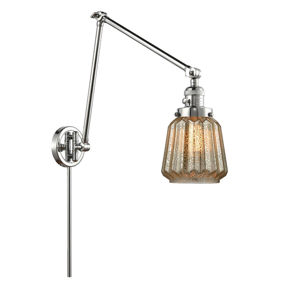 Chatham Swing Arm shown in the Polished Chrome finish with a Mercury shade