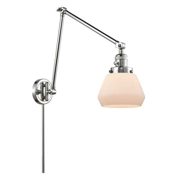 Fulton Swing Arm shown in the Polished Chrome finish with a Matte White shade