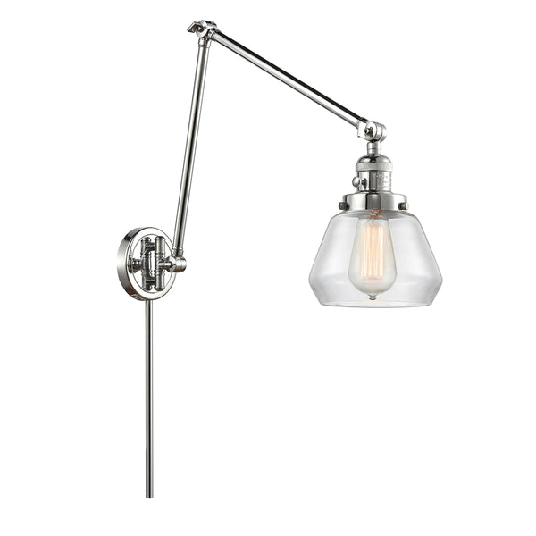 Fulton Swing Arm shown in the Polished Chrome finish with a Clear shade