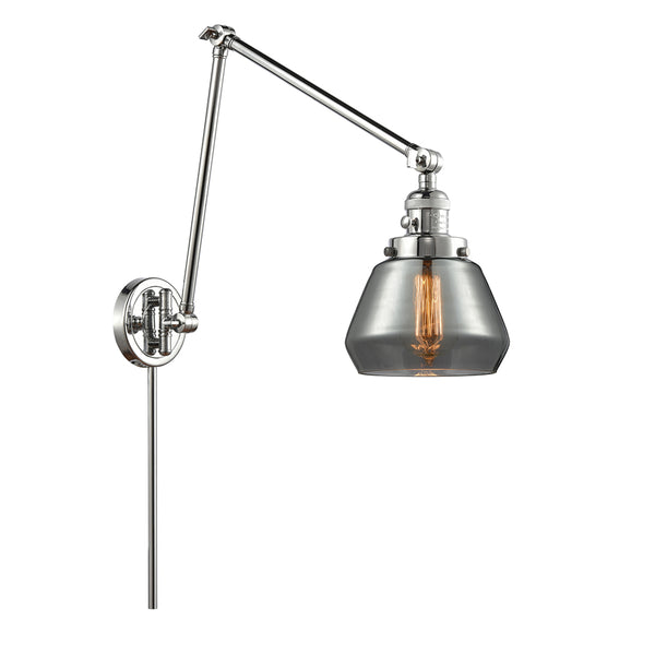 Fulton Swing Arm shown in the Polished Chrome finish with a Plated Smoke shade