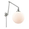 Beacon Swing Arm shown in the Polished Chrome finish with a Matte White shade