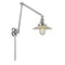 Halophane Swing Arm shown in the Polished Chrome finish with a Clear Halophane shade