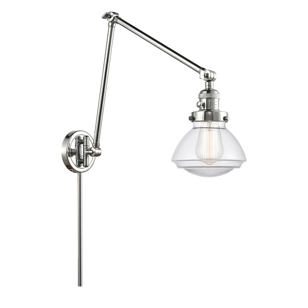 Olean Swing Arm shown in the Polished Chrome finish with a Clear shade