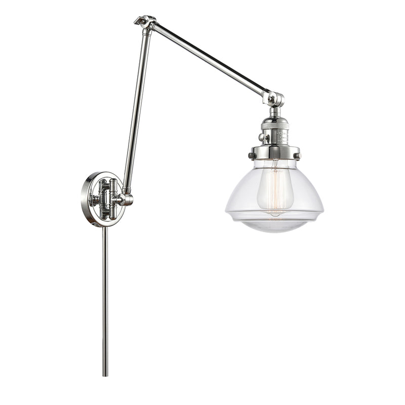 Olean Swing Arm shown in the Polished Chrome finish with a Clear shade
