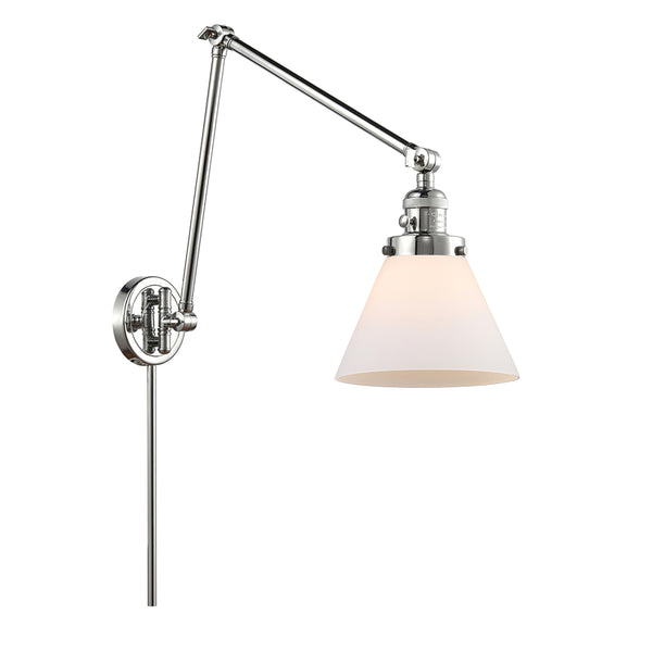 Cone Swing Arm shown in the Polished Chrome finish with a Matte White shade